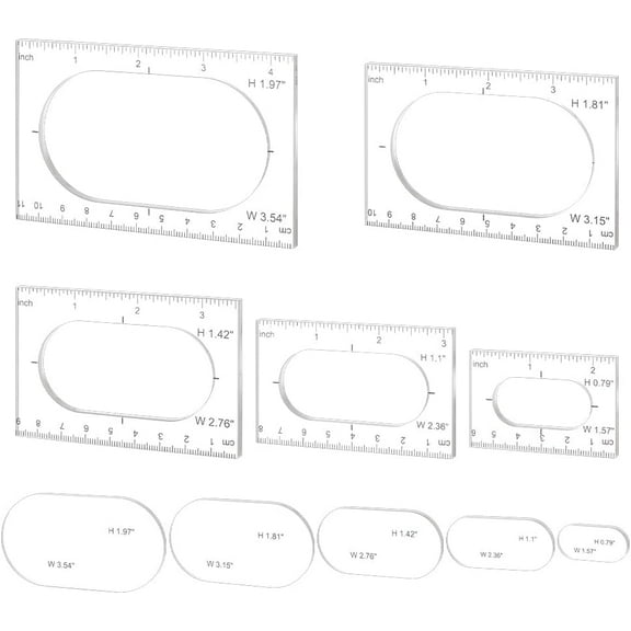 Pack of 5 Router Templates Oval Inlay Template Acrylic Router Jig Template Transparent Drawing Measuring Tool Decorative Templates for Woodworking Sewing Making Home Supplies