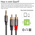 thumbnail image 2 of 3.5mm to RCA Cable, GearIT Pro Series 50 Feet Premium Gold Plated 3.5mm to RCA Audio Stereo Cable for Headphones, Home System, Car Stereo, iPods, iPhones, MP3 Players and More - Black, 2 of 6