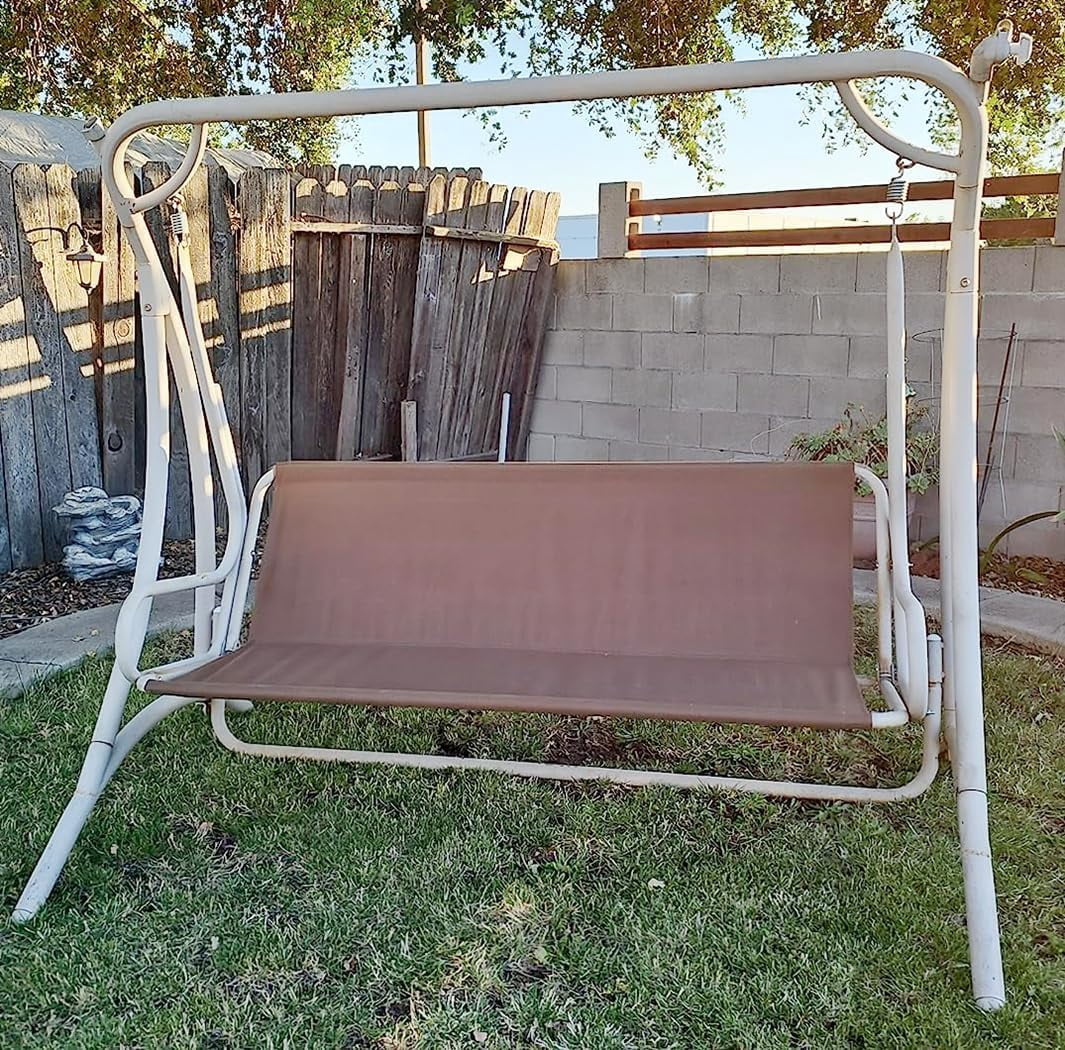 QIUYIDP J&C Patio Swing Seat Cover Replacement 600D Heavy Duty Swing Cushion Cover Outdoor Swing Seat Support Waterproof Fade Resistant for 3 Seater Durable Swing Covers for Frame (63x22x22in)