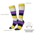 thumbnail image 5 of Womens Non-Binary Pride Flag Knee High Socks Comfy Thermal Boot Long Socks, 5 of 7