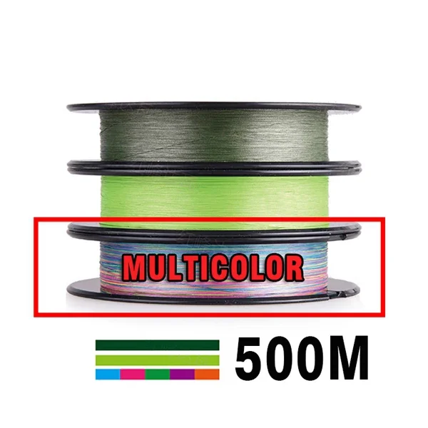 DAlWA Ligne de Pêche Tressée en J Ligne de Pêche Tressée 500 m Super Résistante Ligne Multifilament Pêche à la Carpe pesca 30 Lb-80 Lb Ligne Principale Multicolore