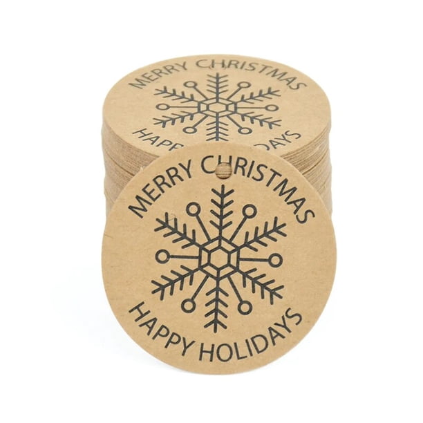 Etiquetas Navidad Papel Kraft Etiquetas Regalo Navidad YSTrillion - 150 Unidades Kraft, 3 Diseños, 20m Cuerda, 9.5x5cm, Decoración Etiquetas Navideñas Diseños