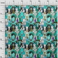 thumbnail image 3 of oneOone Polyester Spandex Turquoise Green Fabric Horse Sewing Material Print Fabric By The Yard 56 Inch Wide, 3 of 6