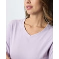 thumbnail image 4 of Real Essentials 4 Pack: Women's V-Neck Cotton Long-Sleeve T-Shirt (Available in Plus Size), 4 of 6
