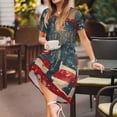 thumbnail image 3 of Honeii Vintage American Flag Elephant Print Women’s Short Sleeve Dress, Comfortable Casual Dress, Soft Polyester Spandex Blend, Stylish Everyday Wear for Summer, Perfect for Travel and Vacation, 3 of 6