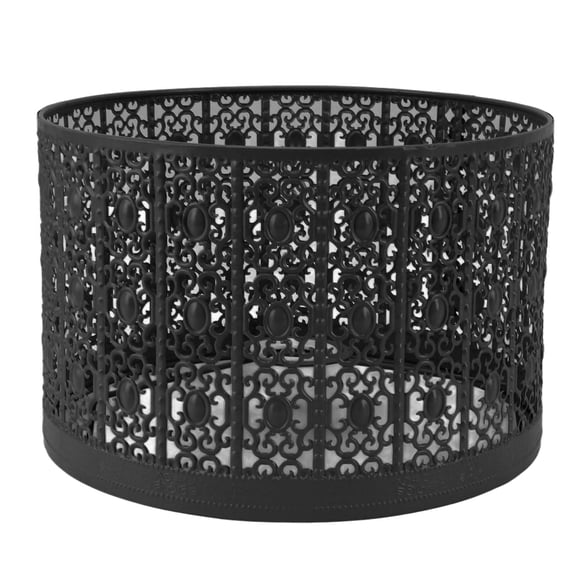 Xirurus Elegant Hollow Metal Lamp Shade – 25 cm, E27/E14 Clip‑On, Translucent Black Design for Table, Floor & Wall Lamps