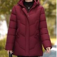 thumbnail image 4 of ZQUUVOU Women's Winter Puffer Coat Casual Loose Fashion Hooded Zipper Long Cotton Padded Coat Outerwear with Pocket Burgundy, 4 of 8