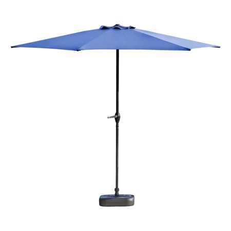 Patio Festival 9 ft. Outdoor Market Umbrella in Blue with Base