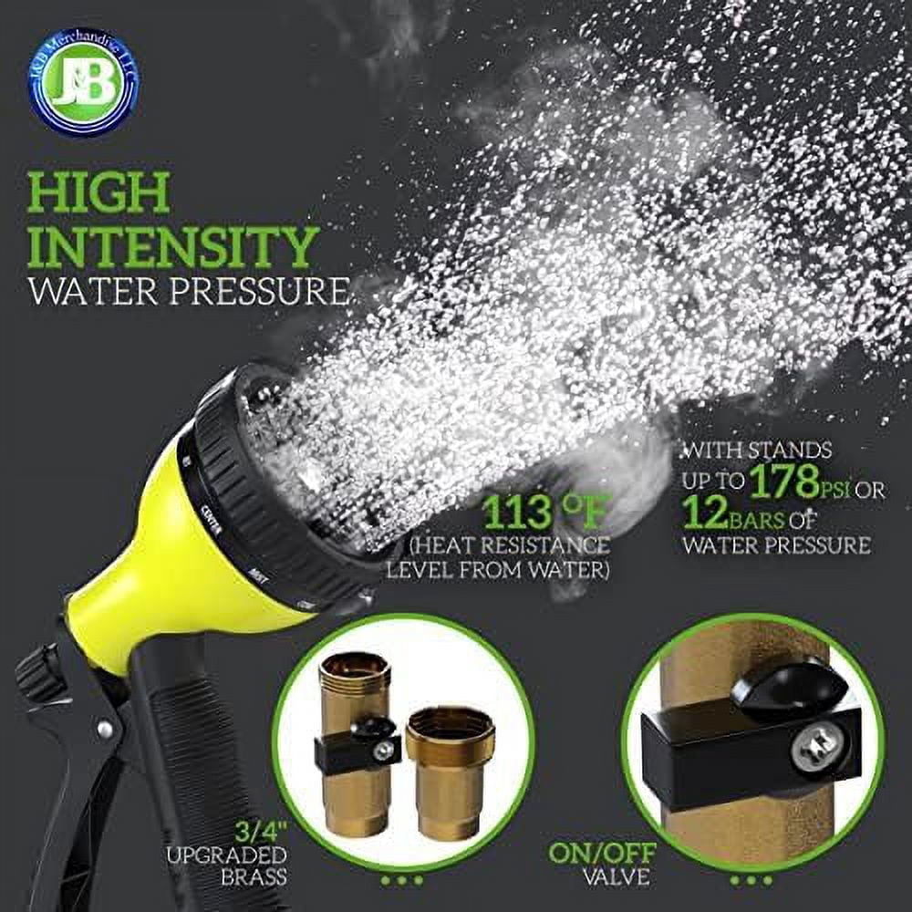 XpandaHose 75ft Expandable Garden Hose – Ultra-Strong 3750D, 4-Layer Latex Core, Brass 3/4" Connectors, 10-Pattern Nozzle & Storage Bag – Lightweight, Kink-Reducing, Leak-Resistant