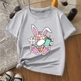 thumbnail image 4 of MEZZALL Children Casual Letter Pattern Print Multicolor T-Shirts Round Neck Short Sleeve Tshirts, Grey, 8-9 Years, 4 of 4