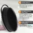 thumbnail image 3 of Metene Silicone Body Scrubber, Exfoliating Body Scrubber for Use in Shower,Lathers Well, Long Lasting, Soft Body Scrubber for Shower and Bath Skincare Routine(Black with Loop), 3 of 3