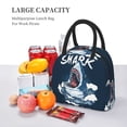 thumbnail image 5 of Honeii Shark Print Insulated Lunch Bag Women Reusable Lunch Box with Pocket for Work Picnic Travel -One Size, 5 of 6