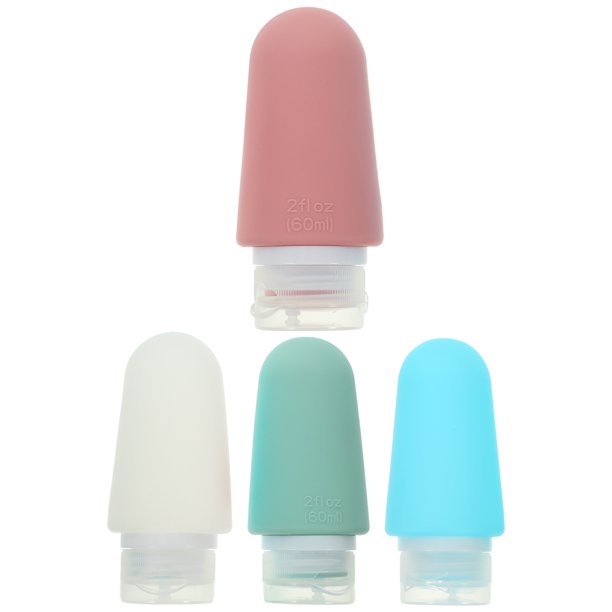 BRIGHTFUFU 4Ud Contenedores De Silicona Para Viaje Para Champú, Acondicionador Y Loción