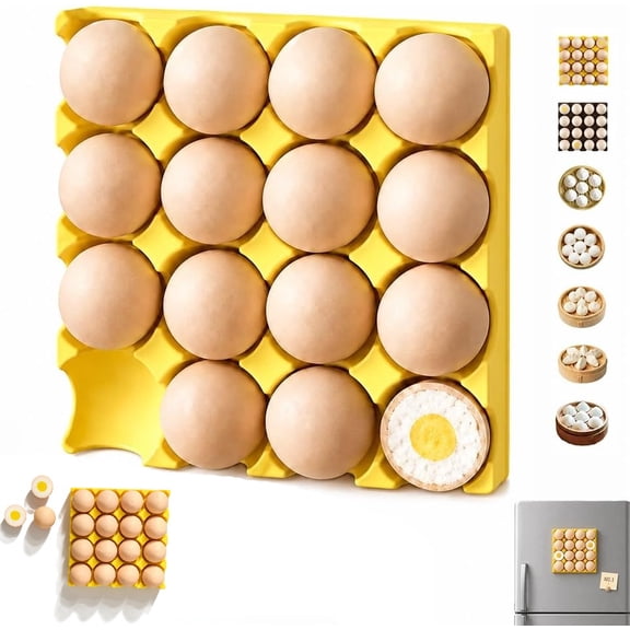Magnetic Egg Carton Refrigerator Organizer, Cute Mini Fridge Simulation Shaped Removable Stickers for Notes Photos Kitchen Decor Creative Home Office Gift(RL)