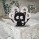 thumbnail image 4 of Portarrollos de papel higiénico de metal negro con patas en forma de gato, 4 of 5