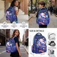 thumbnail image 4 of Yuyamidu Purple Axolotl Kids School Backpack Set, 17 Inch 4 Piece Flap Backpack with Lunch Bag, Pencil Case and Water Bottle Holder, Large Capacity Bookbag for Classroom and Campus Use, 4 of 7