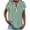 Green, variant on Cmfcve Women's Summer Plus Size Tee Shirt V-Neck Short Sleeve Business Work Tops Classic Button Stripe Gauze Blouses