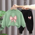 thumbnail image 2 of TOWED22 Toddler Girl Clothes Kid Fall Outfit Ruffle Sleeve Shirt Top Floral Pants Winter Clothing Set,Light Green,3-4 Y, 2 of 5
