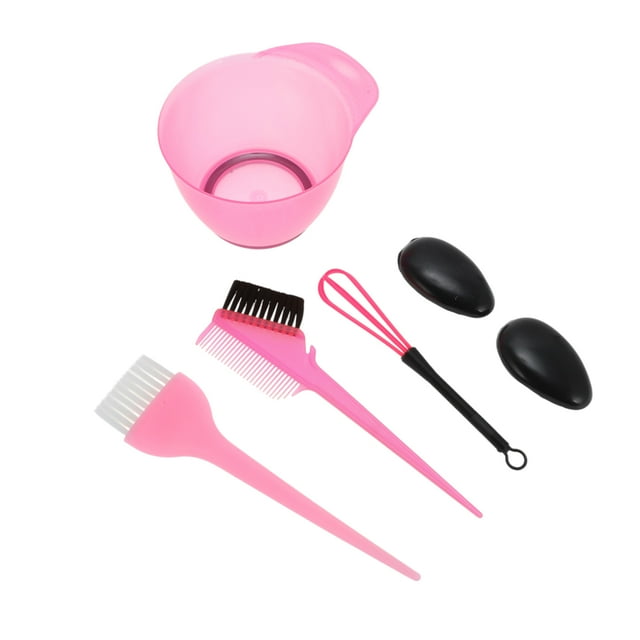 Ofertas Únicas 1 Juego de Kit de Tazón para Teñir el Cabello Duradero para Tocadores de Baño Rosa Plástico