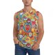 thumbnail image 1 of Fotbe Boho Cute Owls Men's Camiseta sin Mangas Estampada para Hombres, Playera Casual para Gimnasio, Entrenamiento, Playa-Small, 1 of 7