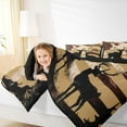 thumbnail image 4 of Manfei Jungle Animal Deer Bedding Comforter Set,Vintage Anerican Flag Twin Comforter Sets,Brown Black Bedding Set For Boys Kids,Breathable Home Decor Reversible,2pcs, 4 of 8