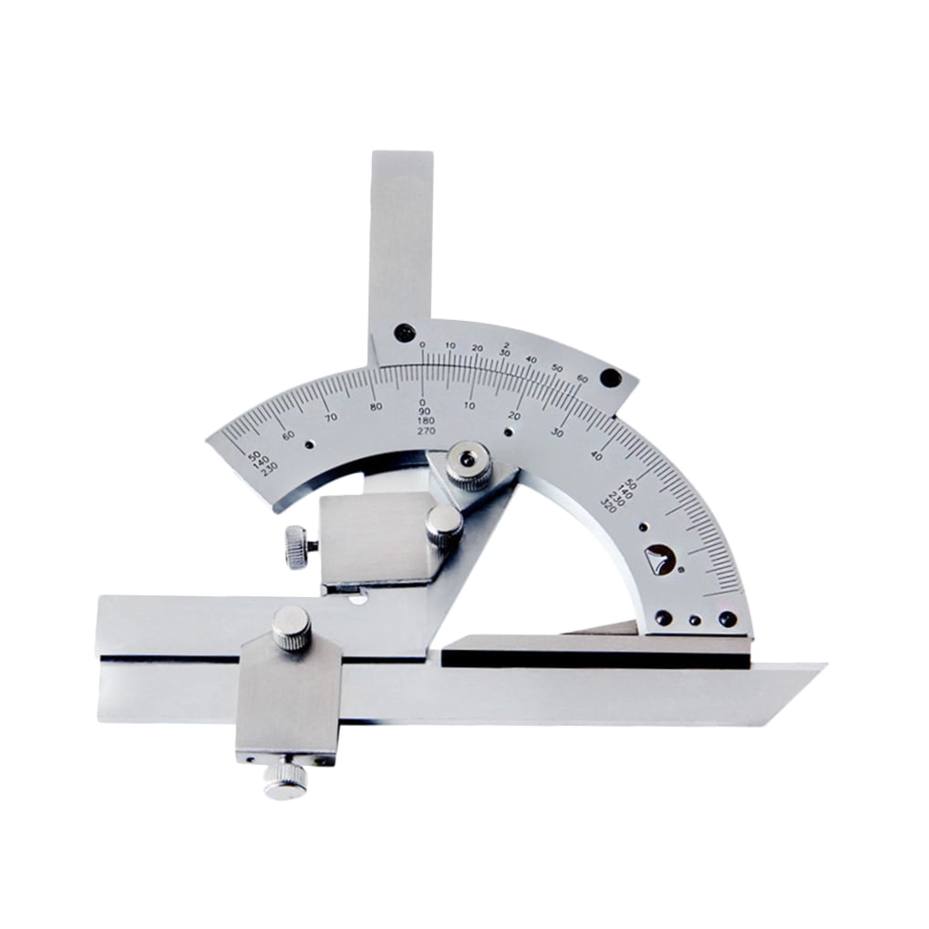 OUNONA Plated Universal Protractor with Fine Adjustment, Extension for Precise Angle Measurement Tool