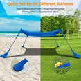 thumbnail image 4 of Commouds Beach Tent Canopy, UPF50+ Portable Beach Sun Shade Shelter, 4 Aluminum Poles, Easy Set Up for Beach and Outdoor (10x10 FT, Blue), 4 of 8