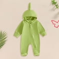 thumbnail image 2 of Wonitaaizi Unisex Baby Boys Long Sleeve Infant Baby Zipper Hooded Jumpsuits Romper Loose Outfit Clothes (3-6 Months,Green), 2 of 4