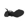 thumbnail image 5 of BLISSFUL STEP Women's Open Toe Lace up Sandals Mid Block Heels Sandals Black 5, 5 of 8