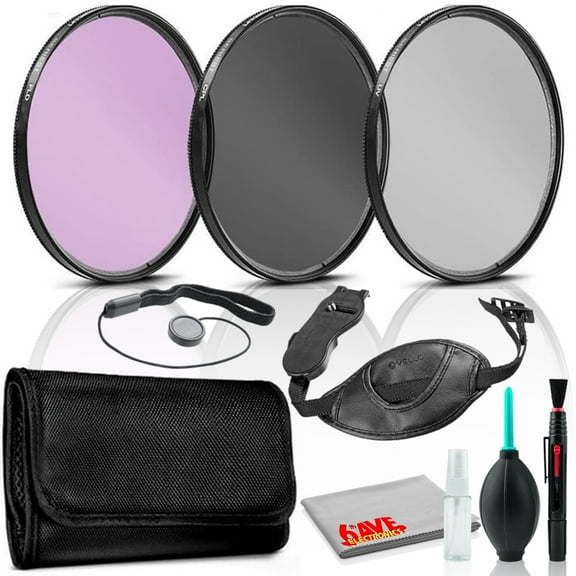 74mm 3-Piece Filter Kit with Cap Keeper, Hand Strap, and Lens Cleaning Kit
