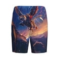 thumbnail image 2 of Lsque Starry Sky Flying Tiger Mens Sleep Pajama Shorts,Short Pajama Pants, Cotton Ultra-Soft Knit-Small, 2 of 9
