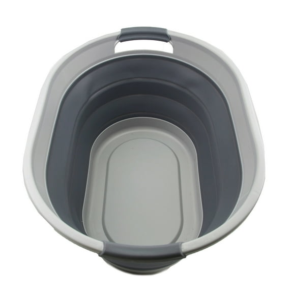 SAMMART 28L (7.4 gallon) Oval Collapsible Plastic Laundry Basket - Foldable Pop Up Storage Container/Organizer - Portable Washing Tub - Space Saving Hamper/Basket