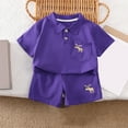 thumbnail image 3 of RUTAYY Children Boys Outfit Sets Short Sleeved Stand Collar Shirt Shorts with Collar and Pocket Summer Short Sleeved 2-Pack Set Suitable 2-8 Years Casual Daily Wear, 3 of 3