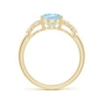 thumbnail image 2 of ANGARA Natural Solitaire 1.5 ct Aquamarine Criss Cross Ring with Diamonds in 14K Yellow Gold for Women (Size-9x7mm) | March Birthstone, Anniversary, Jewelry Gift for Women | Natural Aquamarine Ring, 2 of 9