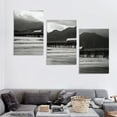 thumbnail image 4 of Nawypu  Hawaii Kauai Hanalei Bay And Pier At Sunset Black And White Poster Print, （12''x16''X3 Panels), 4 of 4