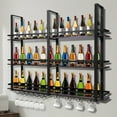 thumbnail image 6 of golytefs Wall Mounted Wine Rack with Glass Holder Hanging Bar Liquor Storage Rack 47in Industrial Wall Mounted Wine Rack for Home Dining Room & Kitchen, 6 of 7