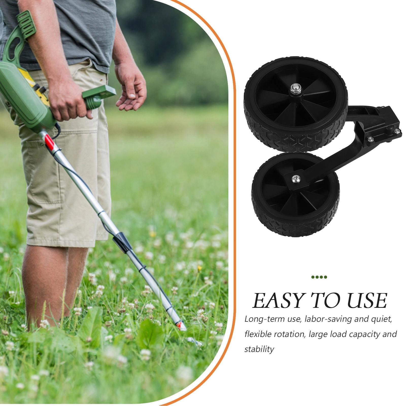 IDEANATEGRATE 1Pcs Yard Machine Lawn Mower Parts Black Round Support Wheel for Outdoor Garden Work 12.0x8.7x4.9in