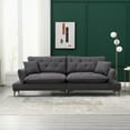 thumbnail image 5 of Tabaray 102" Modern Loveseat Sofa Couch, Accent Tufted Sofa with Adjustable Armrest, Cloud Sofa, Modern Upholstered 2 Seaters Sofa, Sleeper Couches for Living Room Guest Room, Office  (Dark Gray), 5 of 18
