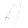 thumbnail image 3 of Collar largo tipo suéter con cadena y adorno en forma de flor, accesorio delicado para mujer Áurea de plata, 3 of 7