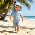 thumbnail image 2 of Baby Girl Swimsuit One Piece Fruit Printed Long Sleeve Rash Guard with Hat Toddler Beach Bathing Suit Long Sleeve Piece Swimsuit With Hat Baby Toddler, 2 of 6