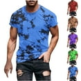 thumbnail image 5 of Dvprdro Men's Tie Dye Short Sleeve T-shirts Fashion Trendy Crew Neck Pullover Tops Casual Gym Sport Workout Tee Brown XXXL, 5 of 5