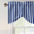 thumbnail image 4 of Dark Blue Striped Tie Up Valance Curtains for Windows, Kitchen Curtains Window Treatments, Modern Beige Geometric Country Short Window Shades Valances for Bedroom Bathroom Cafe 54"x18", 4 of 8