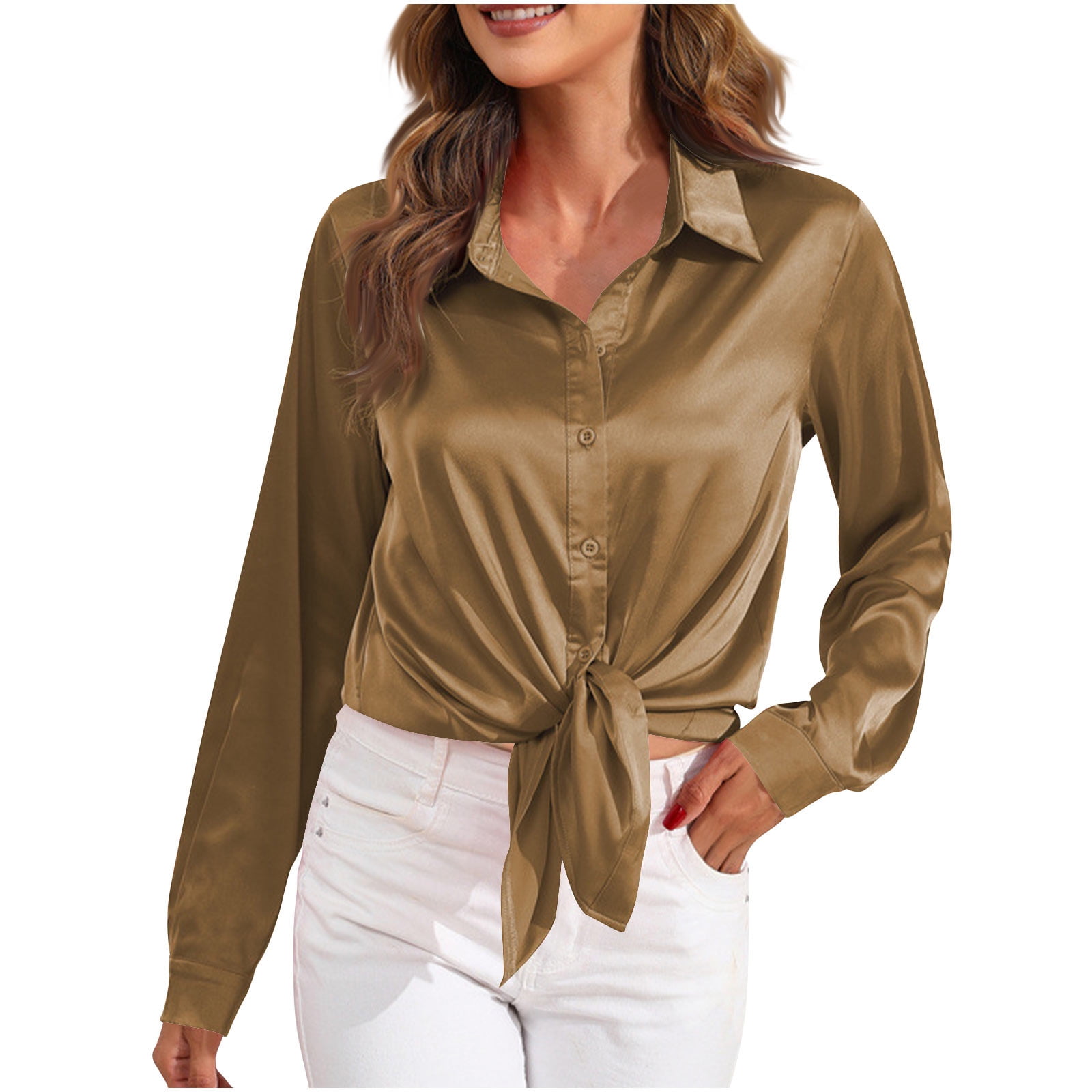 Tungbrin Stain Button down Shirts for Women Long Sleeve