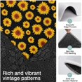 thumbnail image 3 of Black Small Sunflower Pattern Kitchen Rugs Sets Of 3,Kitchen Runner Rugs Non Skid Washable,Decorative Kitchen Floor Mats for Kitchen,Sink,Laundry,17"x30"+ 17"x47" + 17"x59", 3 of 6