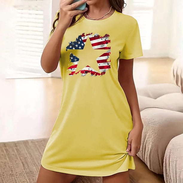 Camisón corto de talla grande para mujer, camisón de manga corta con estampado de pecho a la moda, camisón para mujer