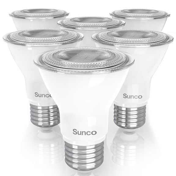 Sunco 6 Pack PAR20 LED Bulb, Flood Light, E26, 7W=50W, Track Lighting