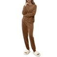 thumbnail image 6 of UVN Womens Velvet Pajamas Sets Winter 2 Piece Outfits Ladies Fleece Long Sleeve Sleepwear with Pockets, 6 of 7