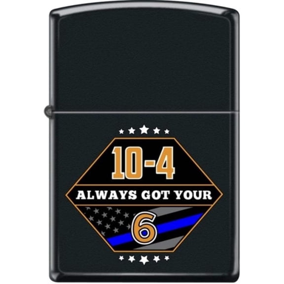 Zippo Lighter - Always Got Your 6 Black Matte