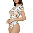 thumbnail image 2 of Naloa Animal Cartoon Style Women's Short-Sleeved Onesie, One-Piece Swimsuit for Parties, dates, clubs - X-Large, 2 of 9
