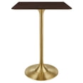 thumbnail image 2 of Modway Lippa 28" Square Wood Grain Bar Table in Gold Cherry Walnut, 2 of 7
